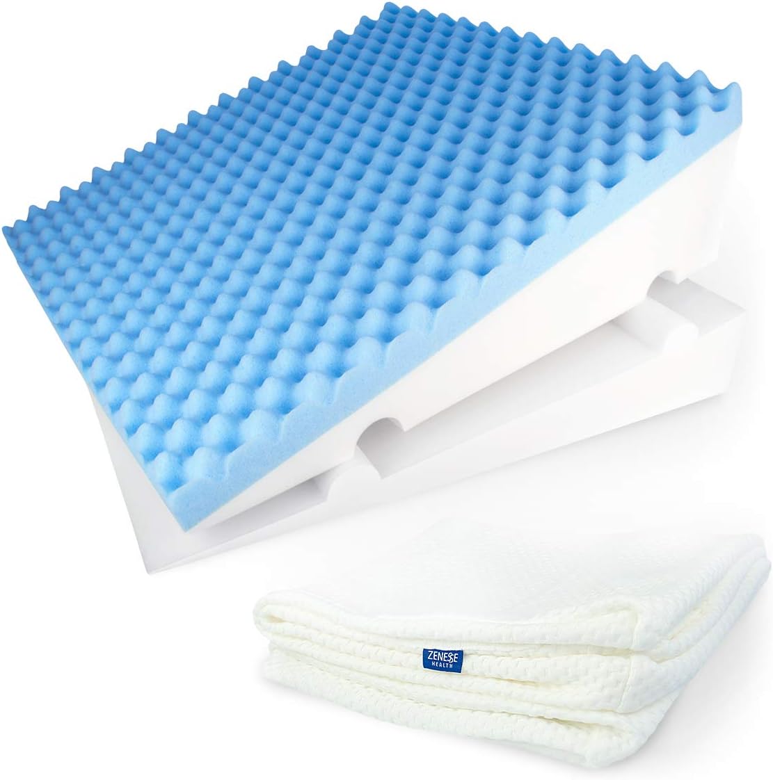 Memory foam bed wedge pillow for post-surgery elevated sleeping