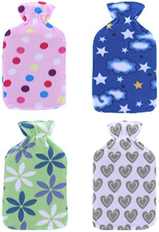 Luxury hot water bottle with soft fleece cover