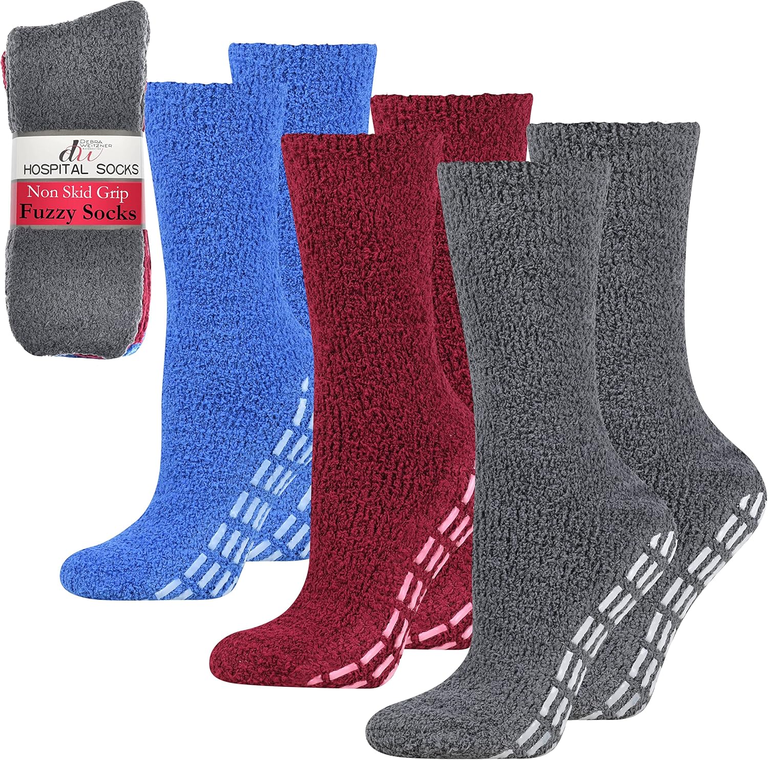 Non-slip hospital socks with grip soles for safe recovery walking