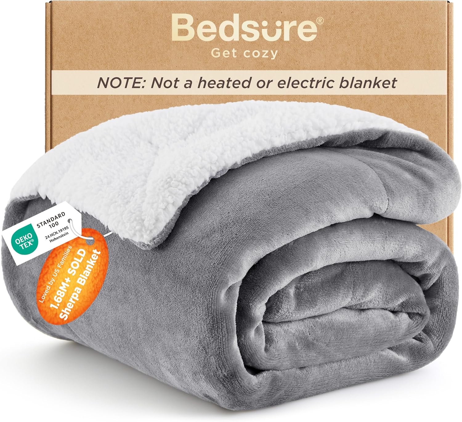 Reversible sherpa fleece throw blanket for recovery comfort