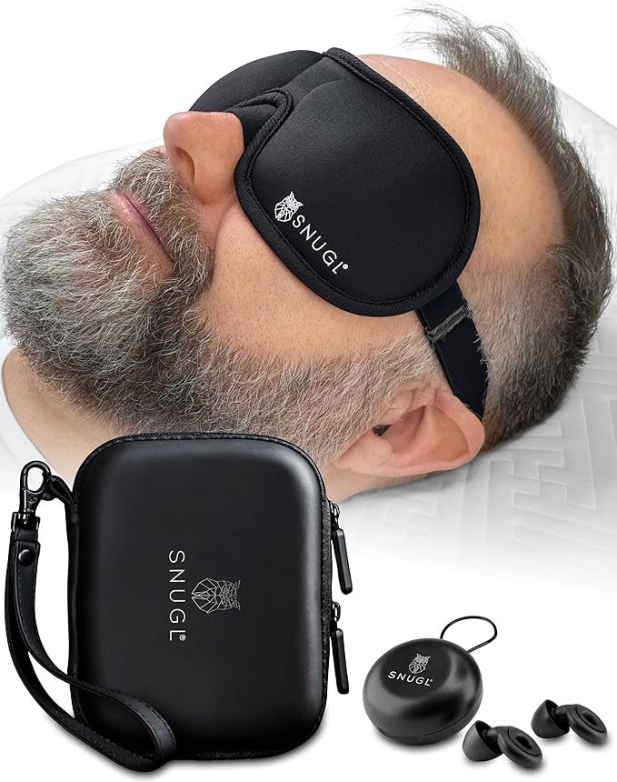 Luxury silk sleep mask and ear plug set for recovery rest