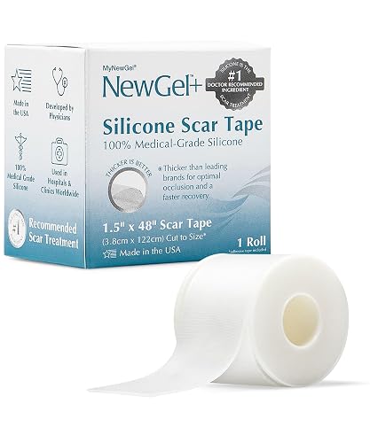 Silicone scar treatment sheets for a healed caesarean scar