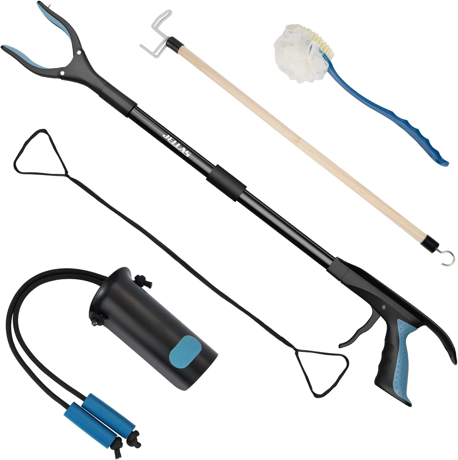 5-piece hip surgery recovery kit with grabber and aids