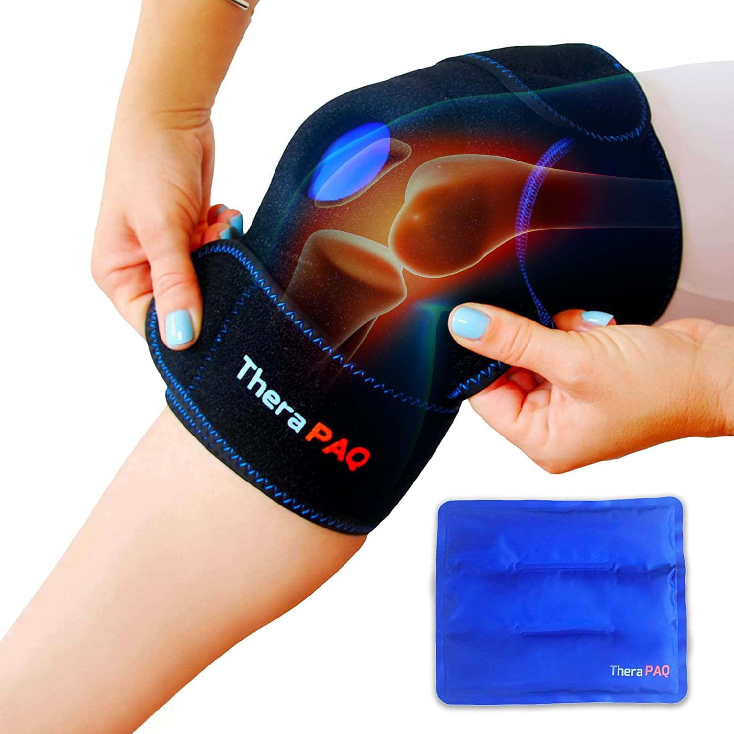 Knee ice pack wrap for cold therapy after surgery
