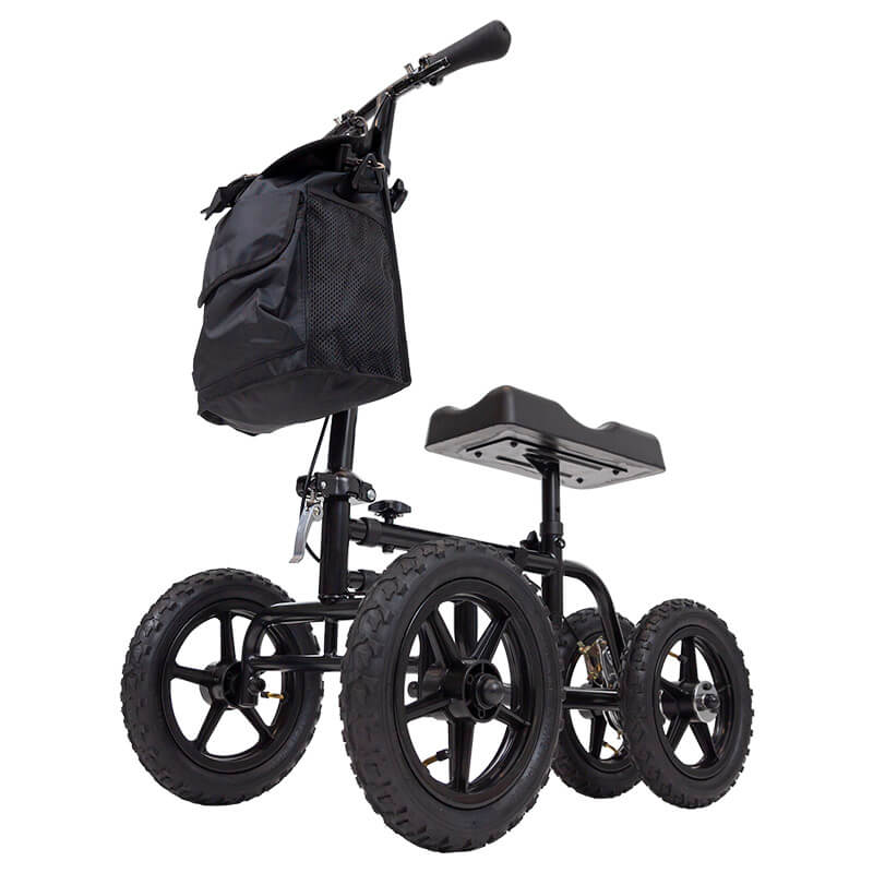 All-terrain knee walker with large pneumatic tires