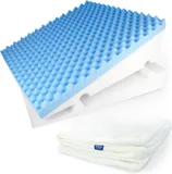 Memory foam bed wedge pillow for post-surgery elevated sleeping