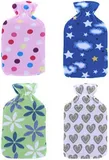 Luxury hot water bottle with soft fleece cover