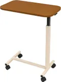 Adjustable overbed table with wheels for bedside use