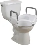 Raised toilet seat with side handles for post-surgery bathroom safety