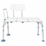 Tub transfer bench for safe bathing with a non-weight-bearing leg